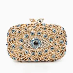 Evil Eye Clutch Bag in Gold