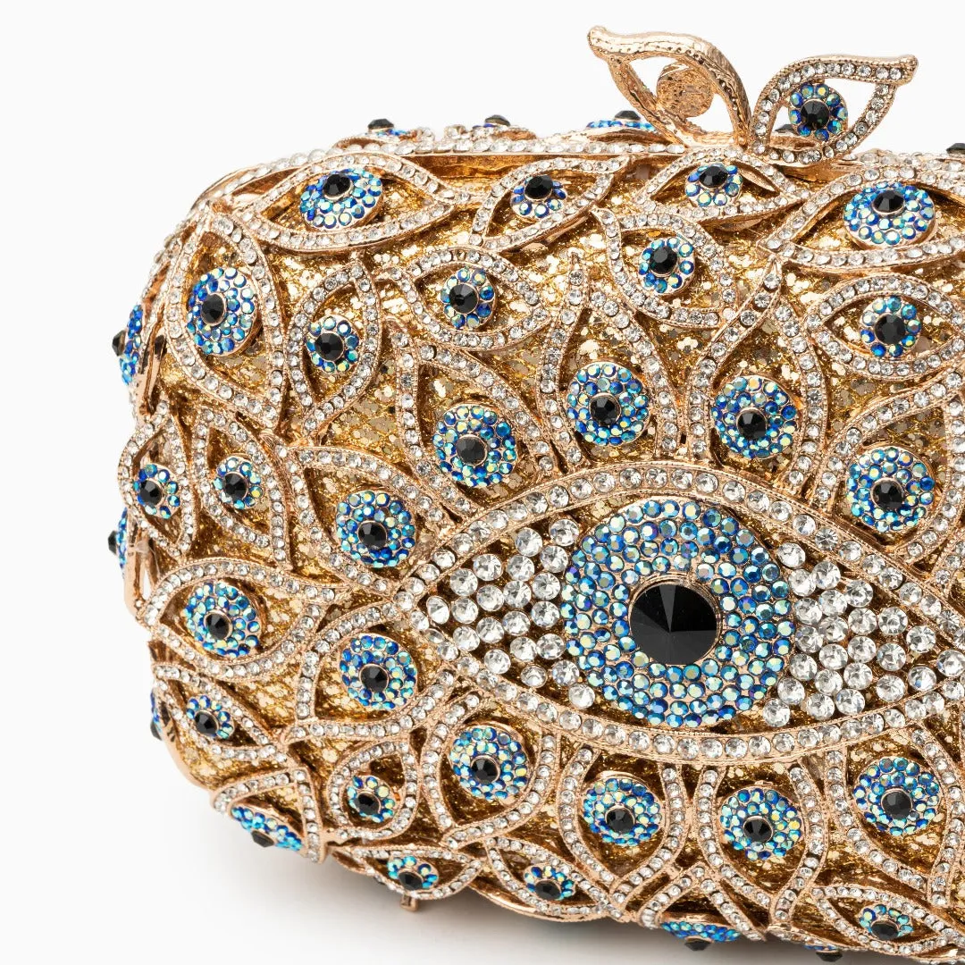 Evil Eye Clutch Bag in Gold