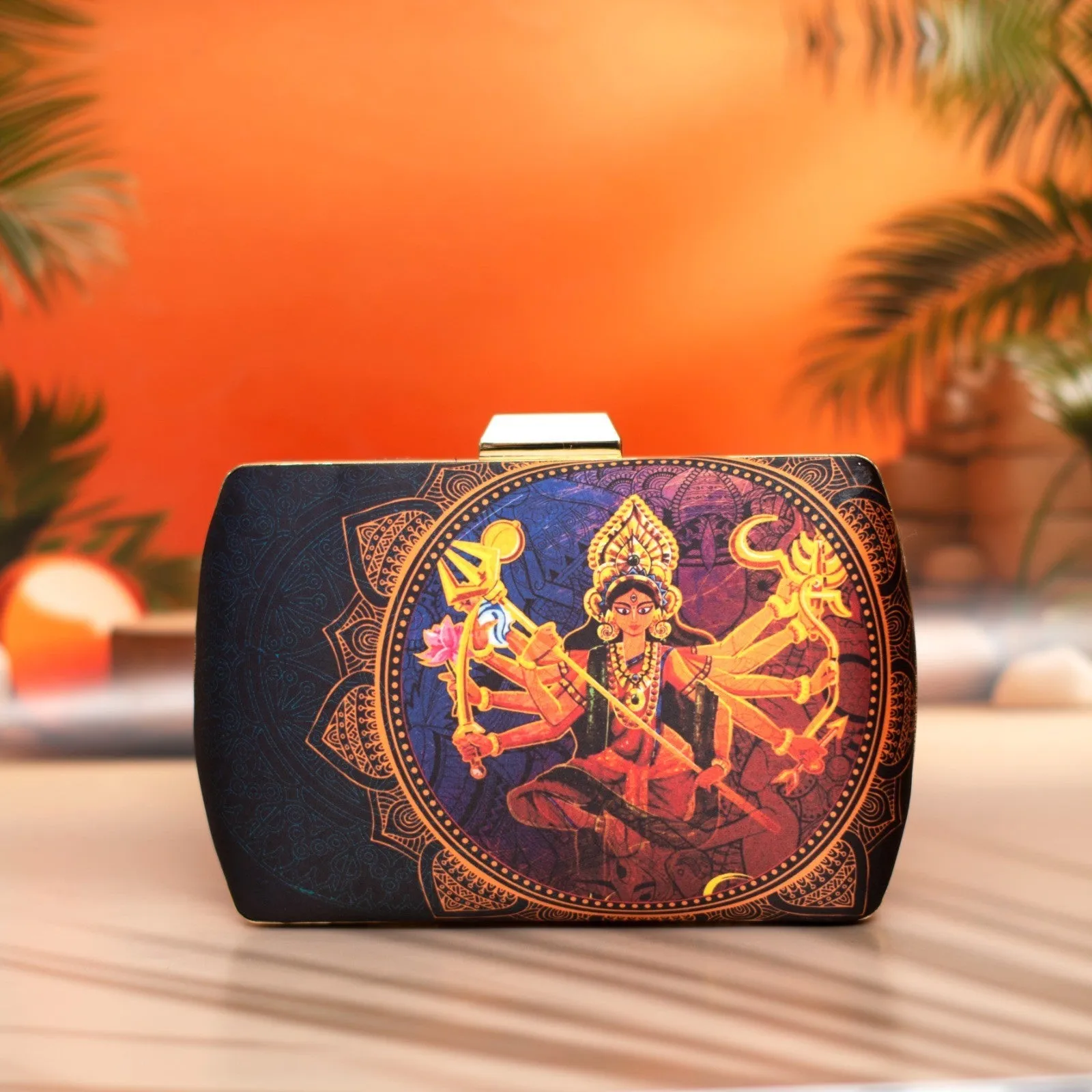 Exclusive Box Clutch with Maa Durga Portrait