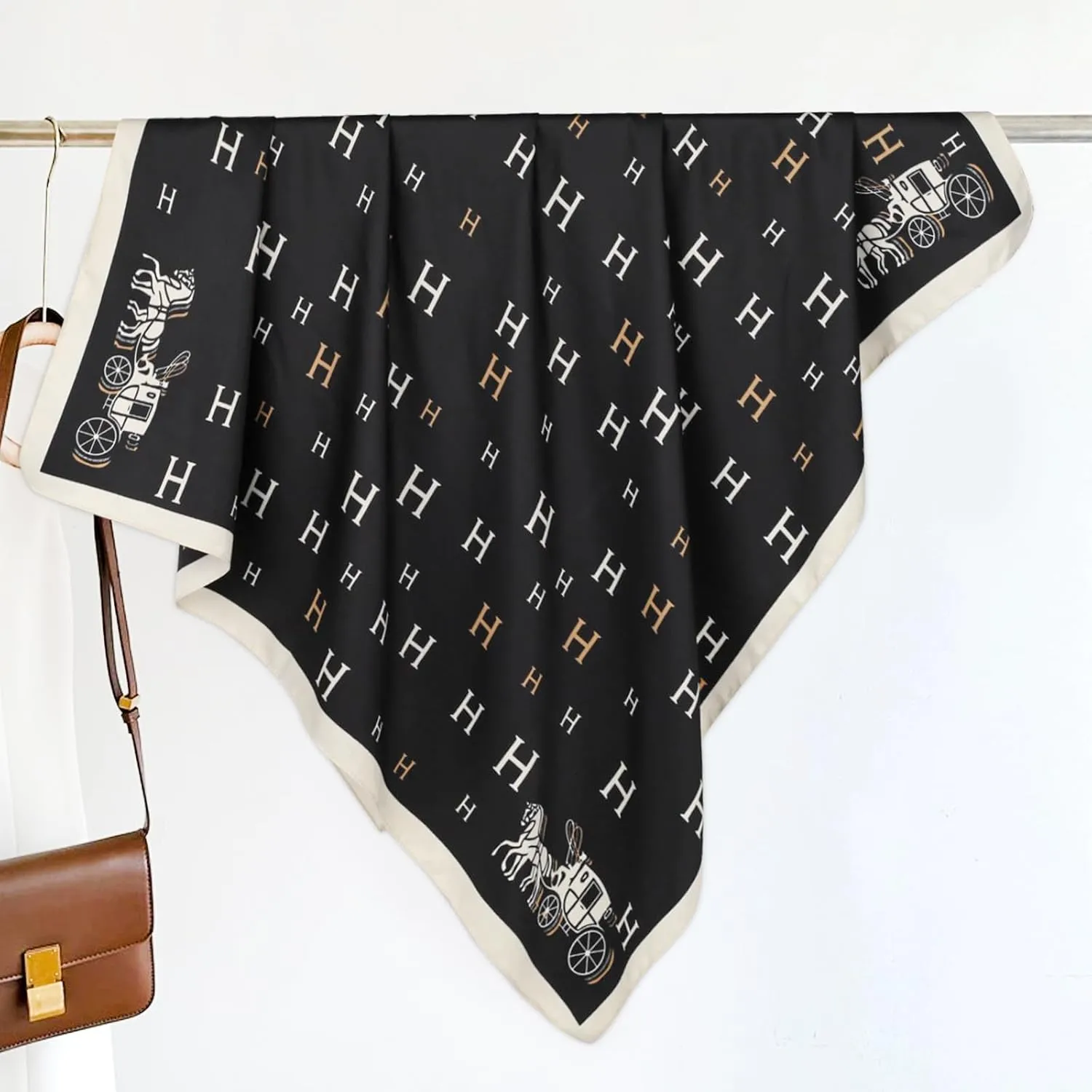 EXTREE Women's 35 inch Fashion Headscarf Silk Satin Scarf for Hair Wrapping at Night Bandana Square Scarf for Sleeping