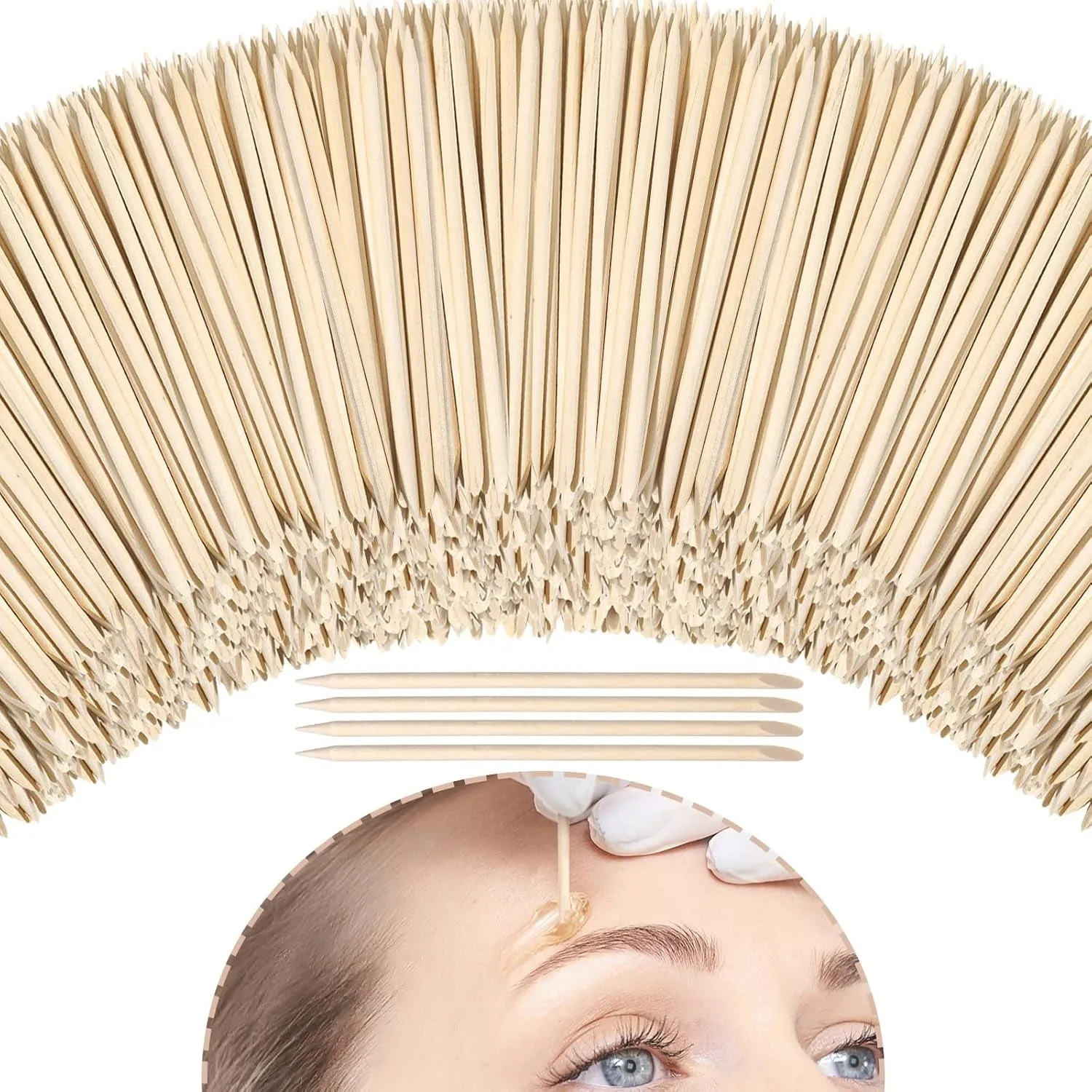 Eye Brow Wooden Wax Sticks Mini Waxing Applicator Sticks Lip Nose Eyebrow Wood Craft Small Facial Hair Spatula Applicator for Home Spa Hair Removal Smooth Skin Use(400 Pieces)
