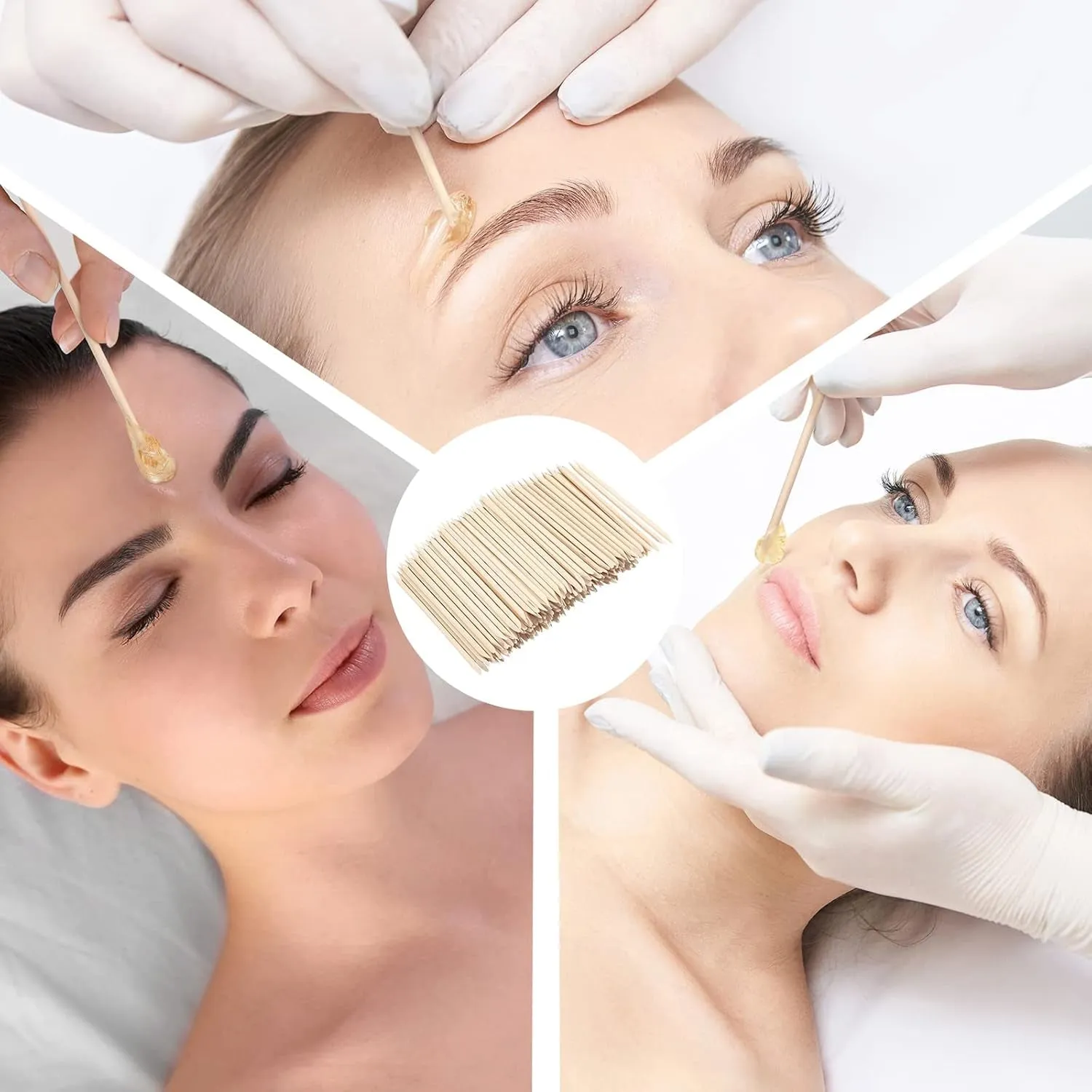 Eye Brow Wooden Wax Sticks Mini Waxing Applicator Sticks Lip Nose Eyebrow Wood Craft Small Facial Hair Spatula Applicator for Home Spa Hair Removal Smooth Skin Use(400 Pieces)