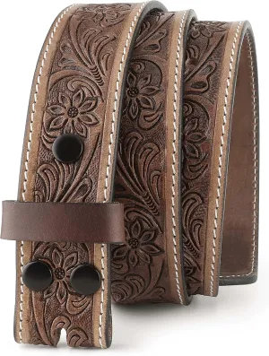 F&L CLASSIC Western Belt without buckle for men – Full Grain Leather Cowboy Belts for jeans - One Piece Leather strap belt