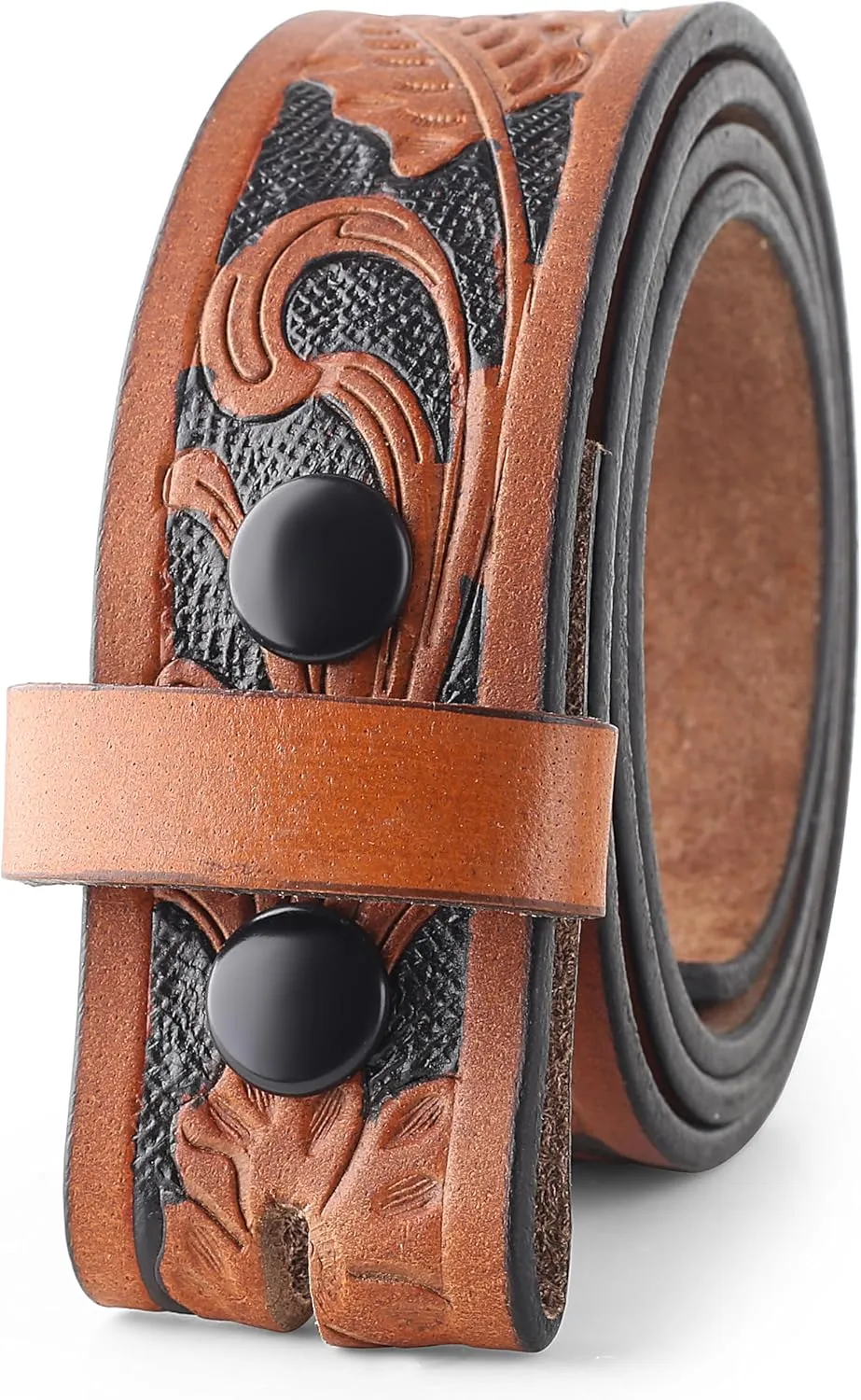 F&L CLASSIC Western Belt without buckle for men – Full Grain Leather Cowboy Belts for jeans - One Piece Leather strap belt