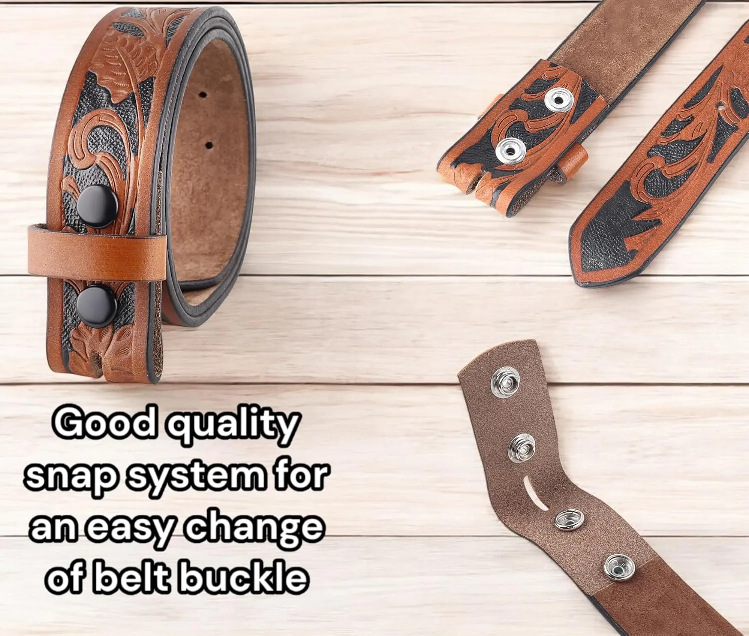 F&L CLASSIC Western Belt without buckle for men – Full Grain Leather Cowboy Belts for jeans - One Piece Leather strap belt