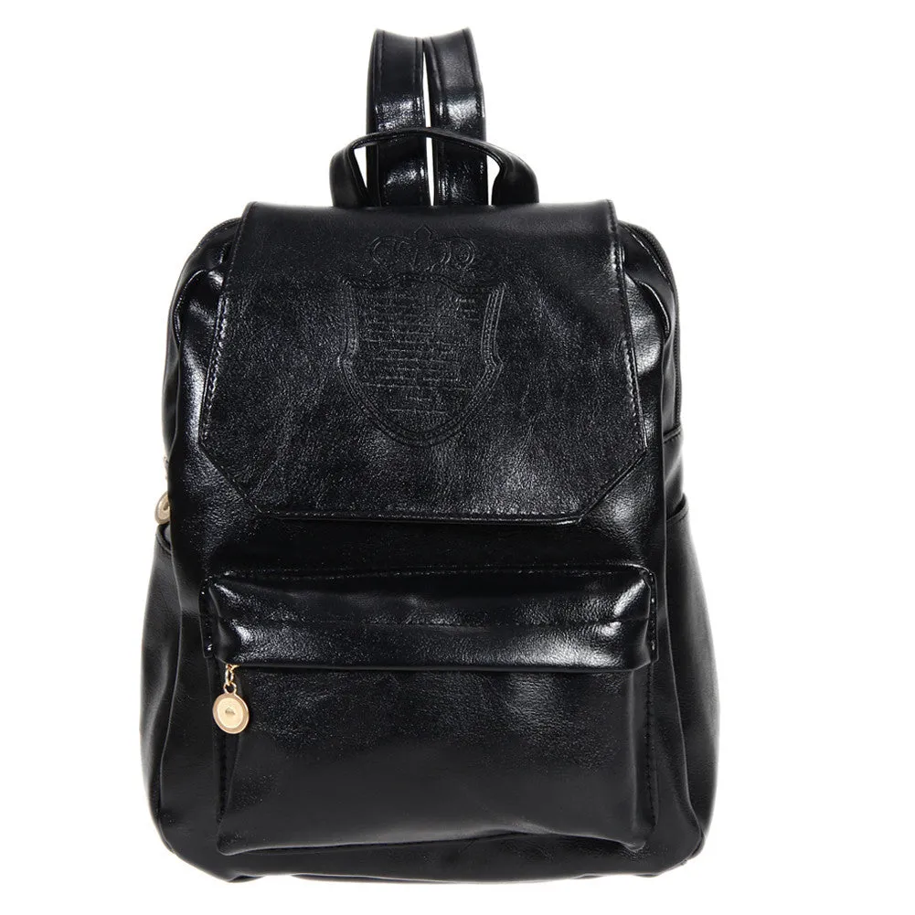 Fashion Oil Leather Backpack Women School Bags for Teenagers PU Leather Backpack 4 Colors Travel Bag Pouch Mochila Feminina