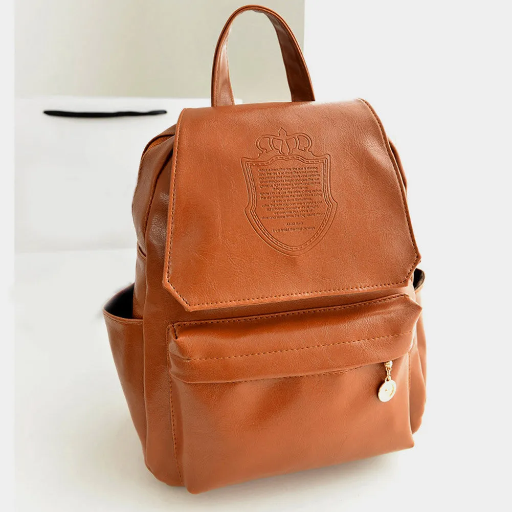 Fashion Oil Leather Backpack Women School Bags for Teenagers PU Leather Backpack 4 Colors Travel Bag Pouch Mochila Feminina