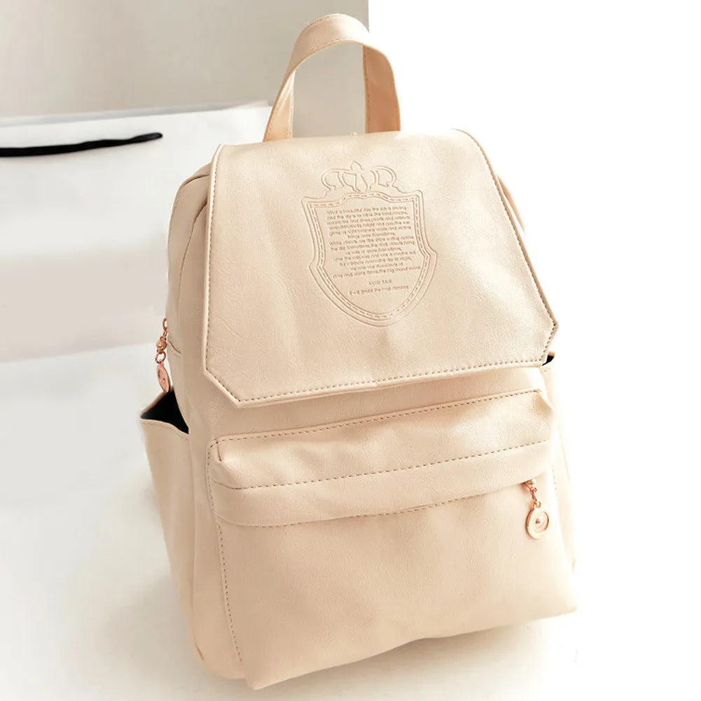 Fashion Oil Leather Backpack Women School Bags for Teenagers PU Leather Backpack 4 Colors Travel Bag Pouch Mochila Feminina