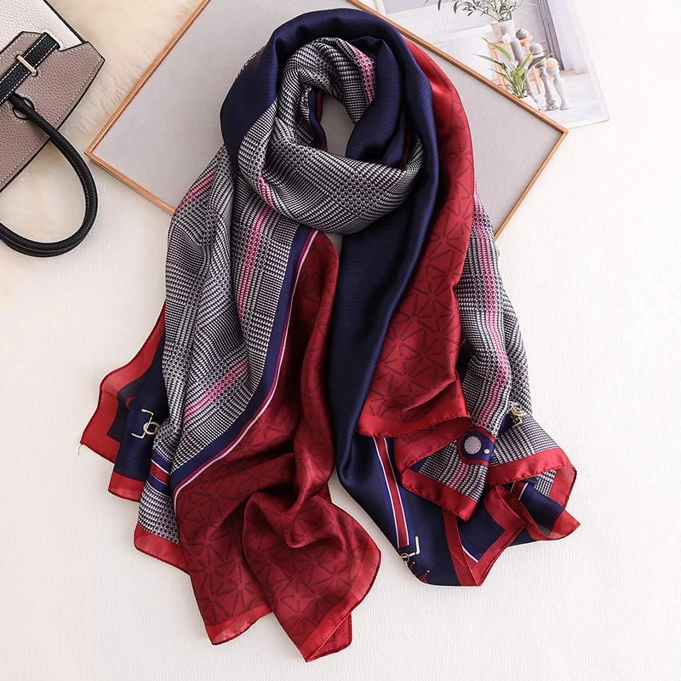 Fashion Scarves Scarf Silk Feeling Scarves Long Lightweight Sunscreen Shawls for Women