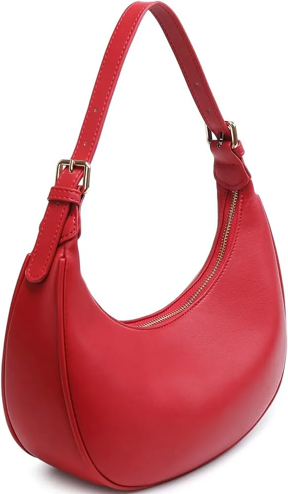 Fashion Small Crescent Underarm Shoulder Bag for Women Trendy Purse Hobo Handbags Clutch Crossbody Bag