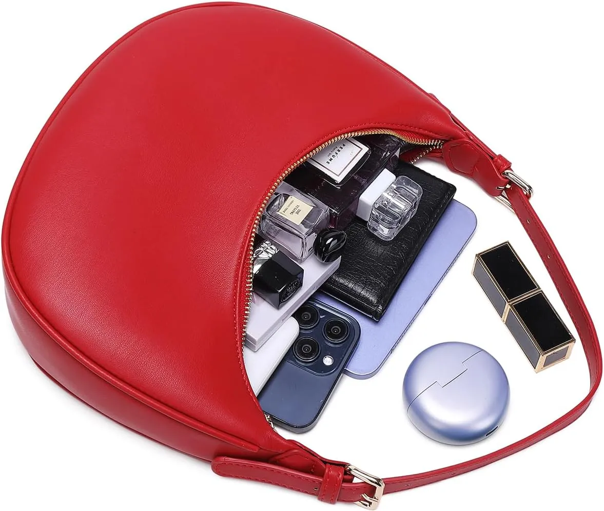 Fashion Small Crescent Underarm Shoulder Bag for Women Trendy Purse Hobo Handbags Clutch Crossbody Bag