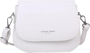 Fashionable Faux Leather Crossbody Bag for Women Candy Color Flap Covers Small Satchel with Adjustable Shoulder Strap