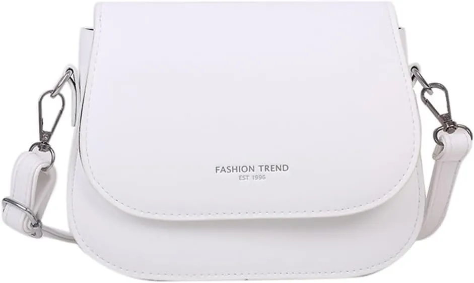 Fashionable Faux Leather Crossbody Bag for Women Candy Color Flap Covers Small Satchel with Adjustable Shoulder Strap