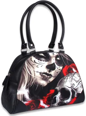 Faux Leather Bowler Purse Handbag (Eternal Bliss)