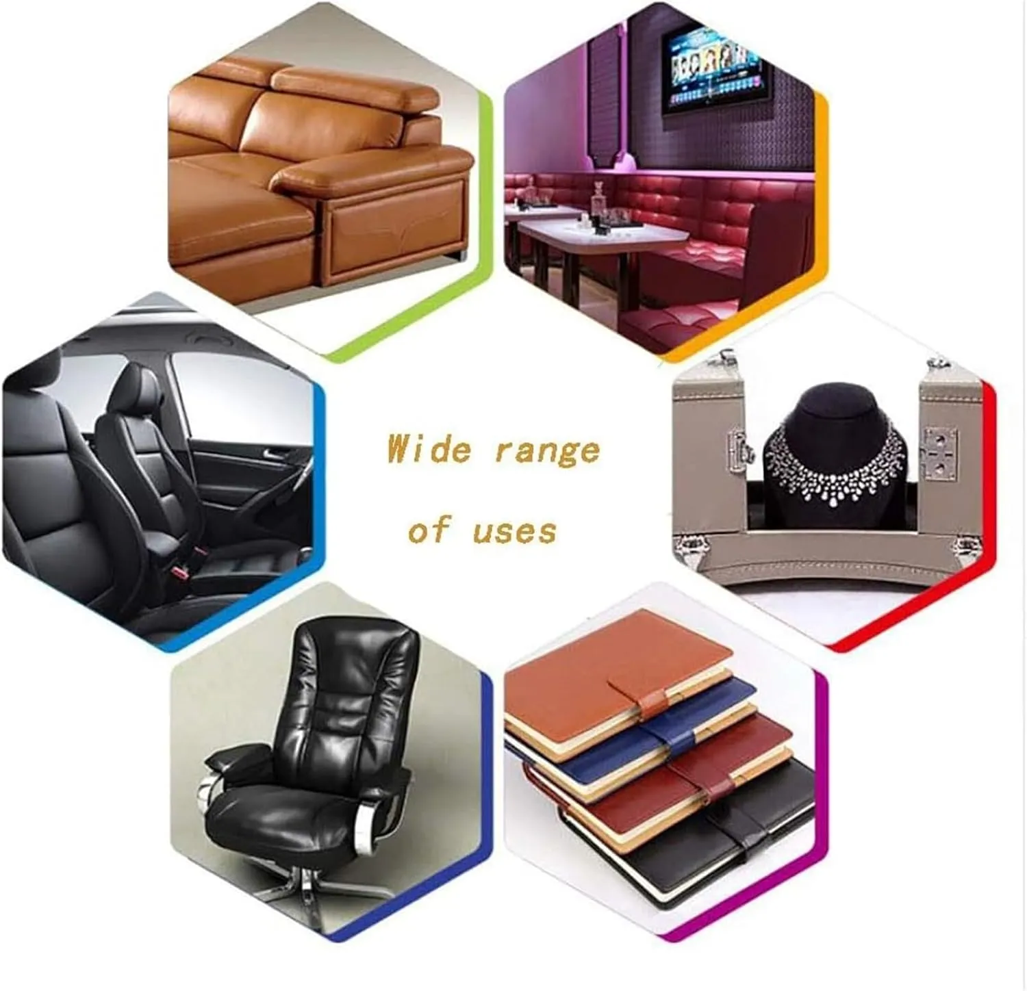 Faux Leather Fabric，Leathaire Fabric， Litchi Leatherette Faux Leatherette Materia(1.4X9m)