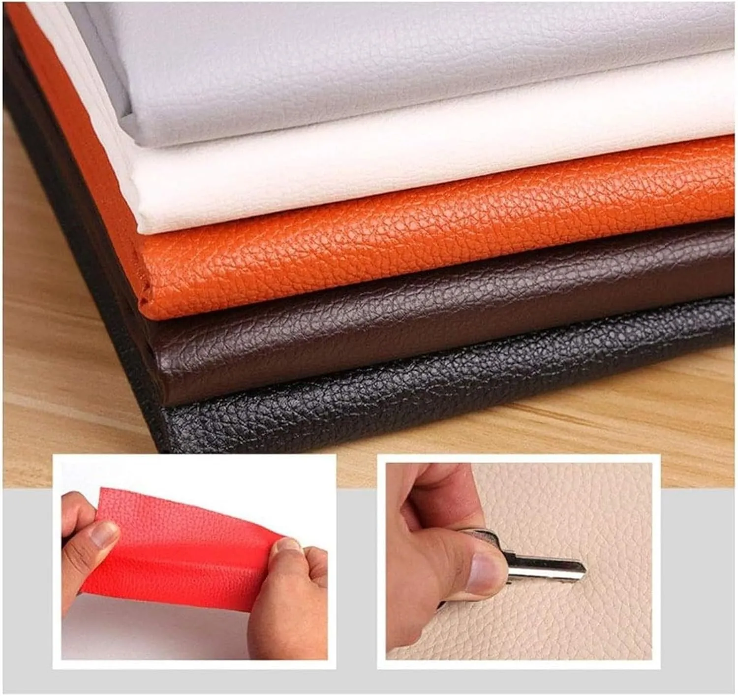 Faux Leather Fabric，Leathaire Fabric， Litchi Leatherette Faux Leatherette Materia(1.4X9m)