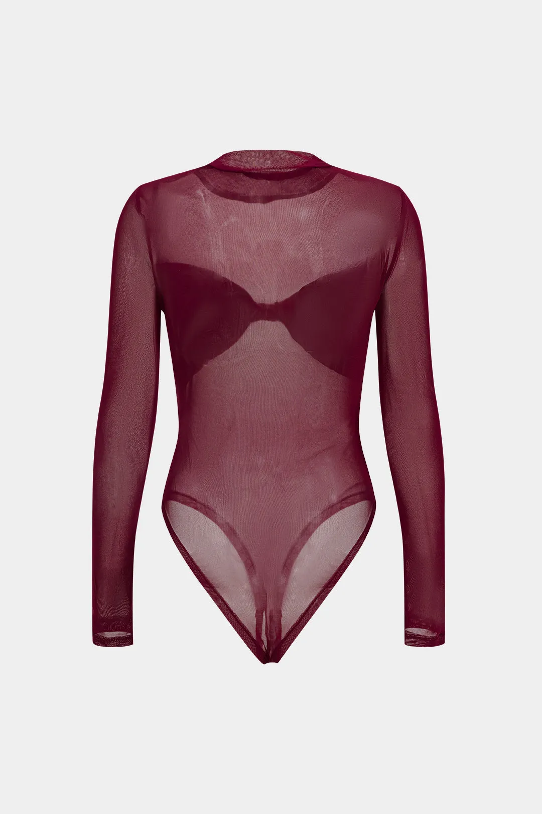 Faux Leather Mesh Patchwork Twist Knot Bodysuit