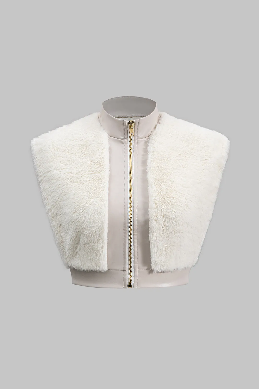 Faux Leather Patchwork Fur Skirt Set