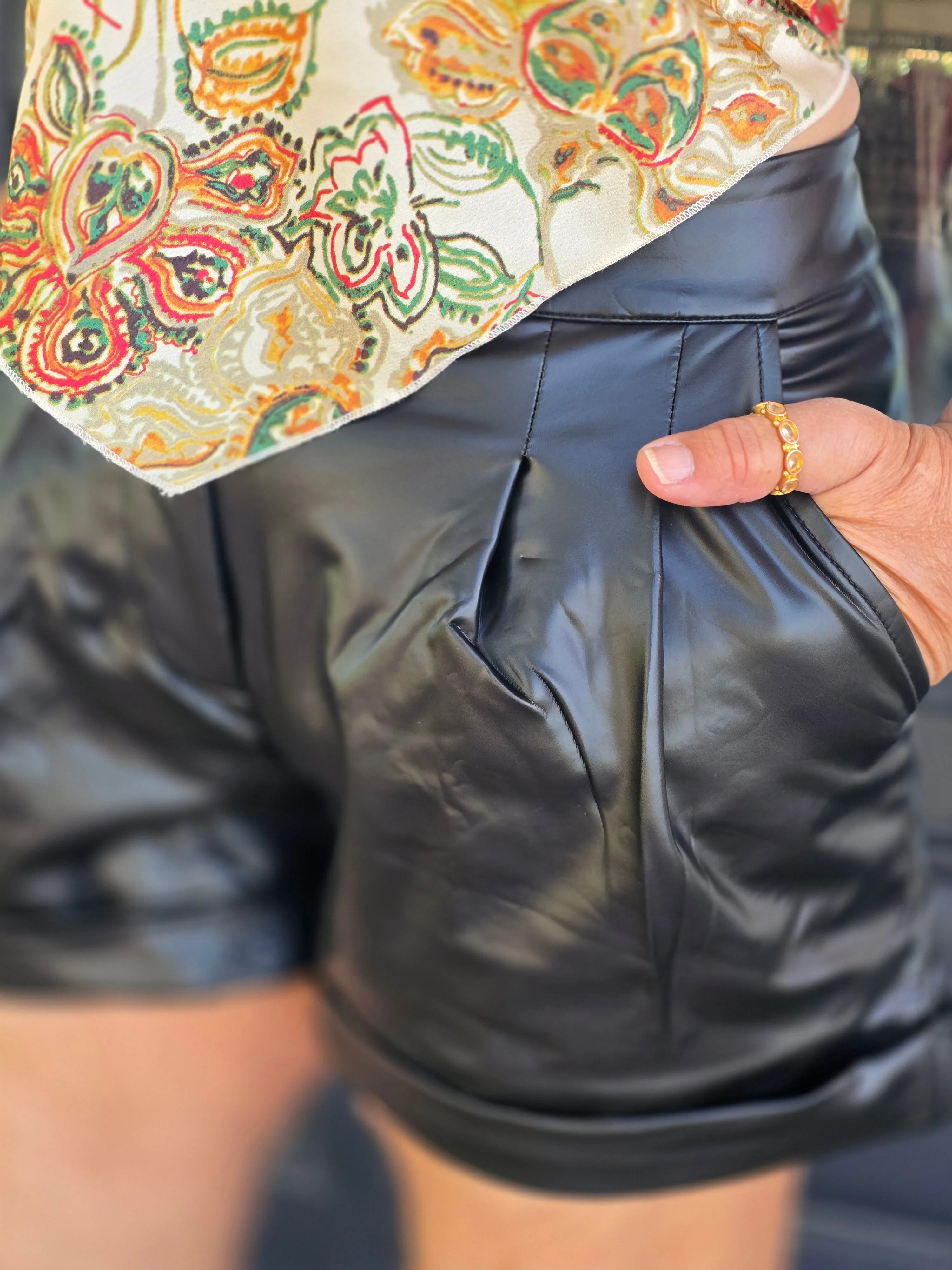 Faux Leather Shorts