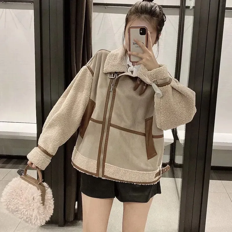 Faux Leather Winter Jacket
