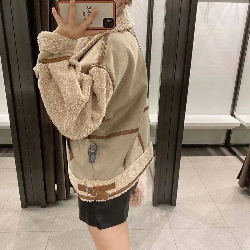 Faux Leather Winter Jacket