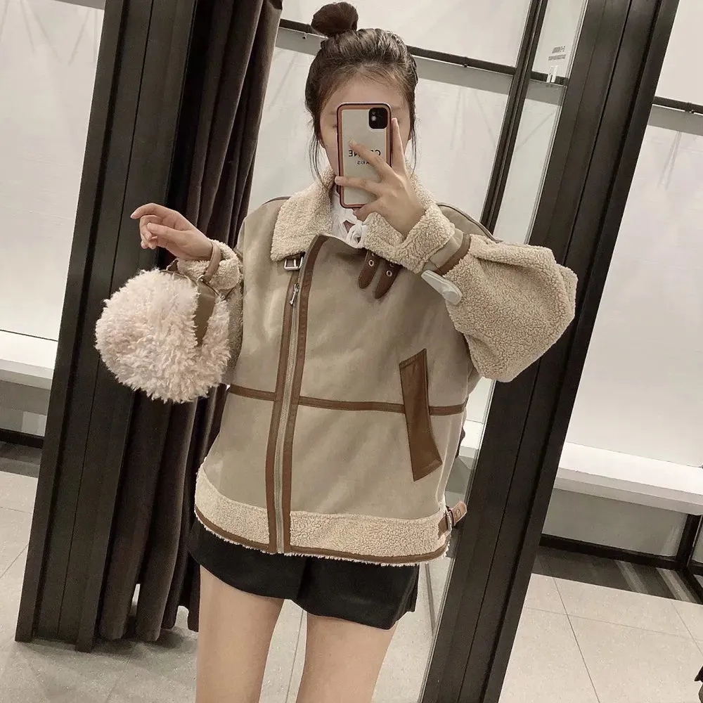 Faux Leather Winter Jacket
