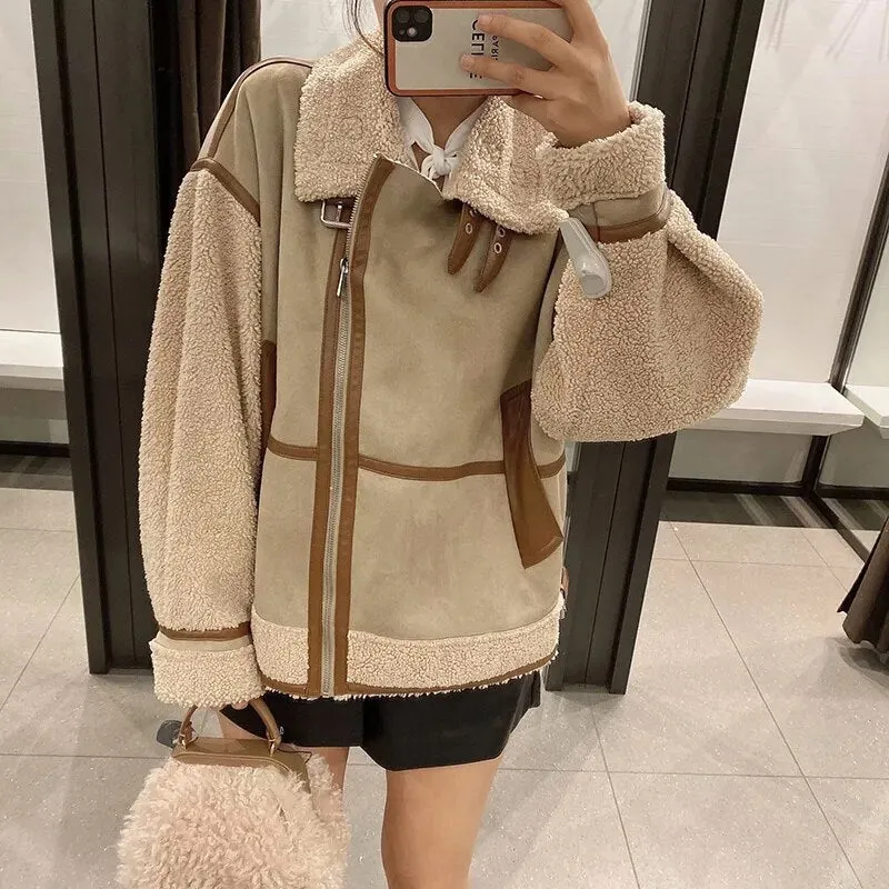 Faux Leather Winter Jacket