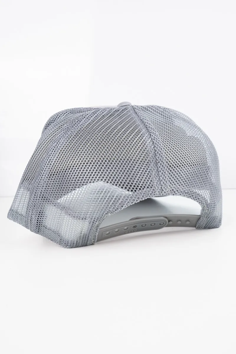 Faux Sequin Boo Transfer Otto Gray Foam Front Trucker Hat