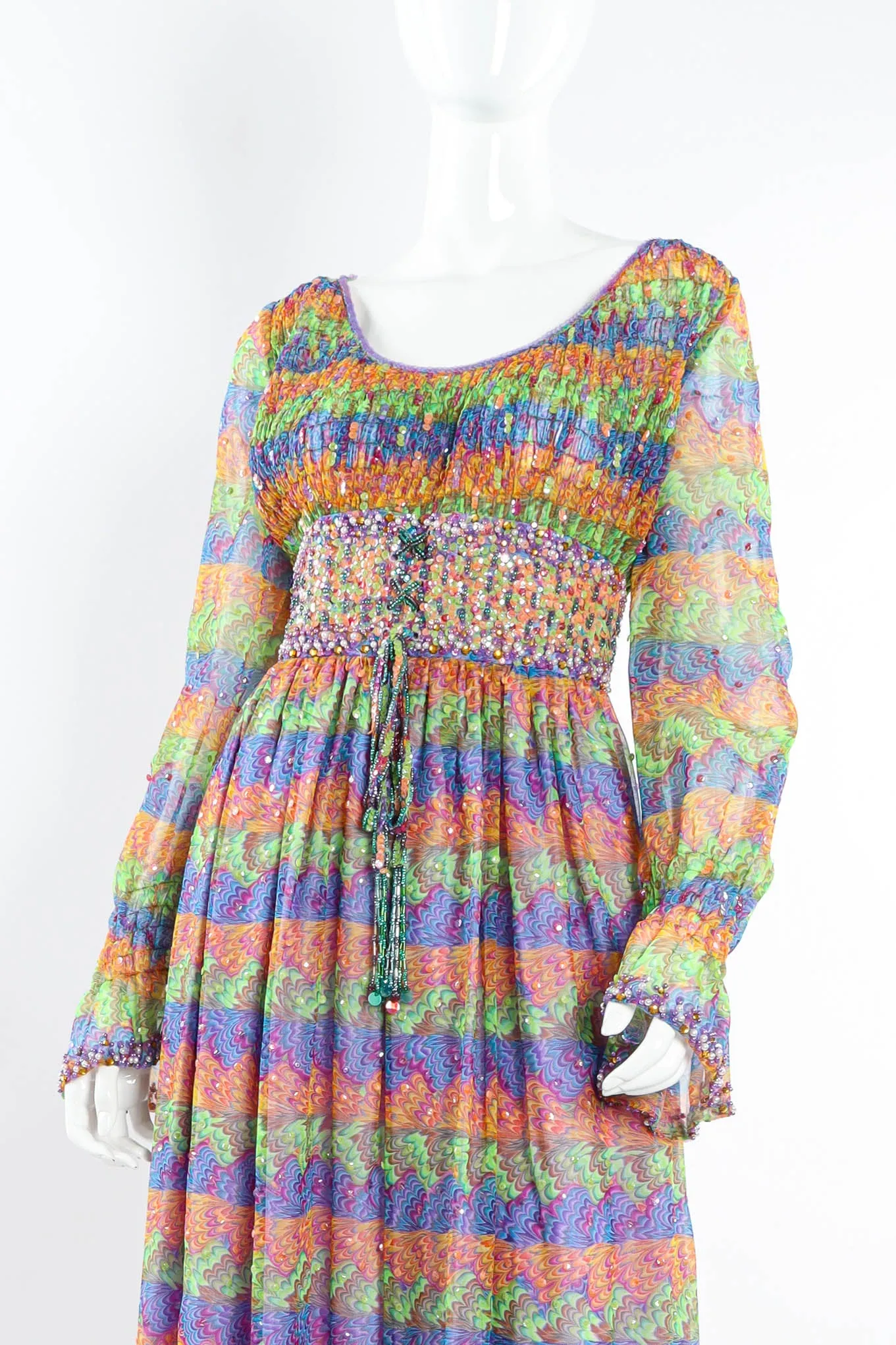Feathered Beaded & Sequin Dress