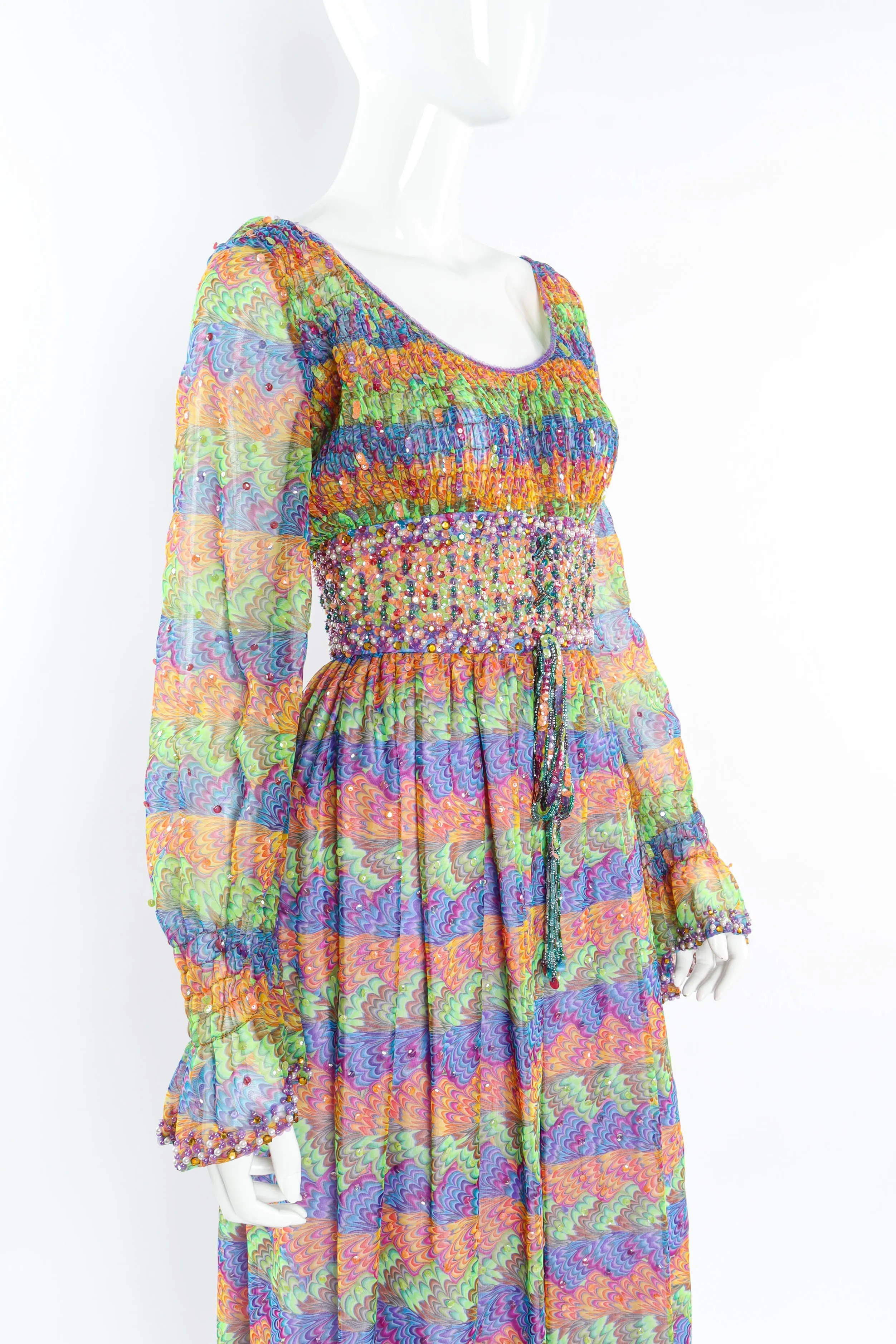 Feathered Beaded & Sequin Dress