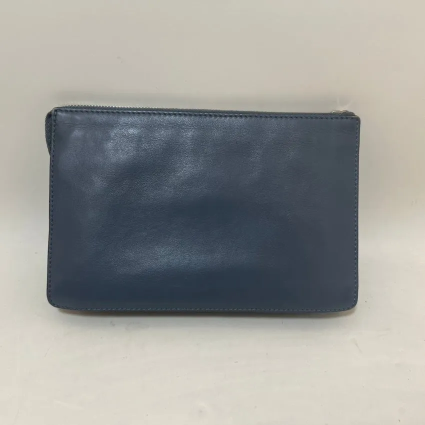 Fendi Monster Fun Pouch Blue Leather Clutch