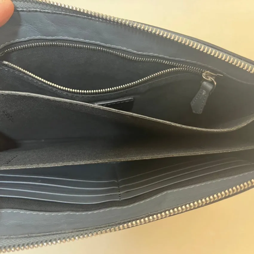 Fendi Monster Fun Pouch Blue Leather Clutch