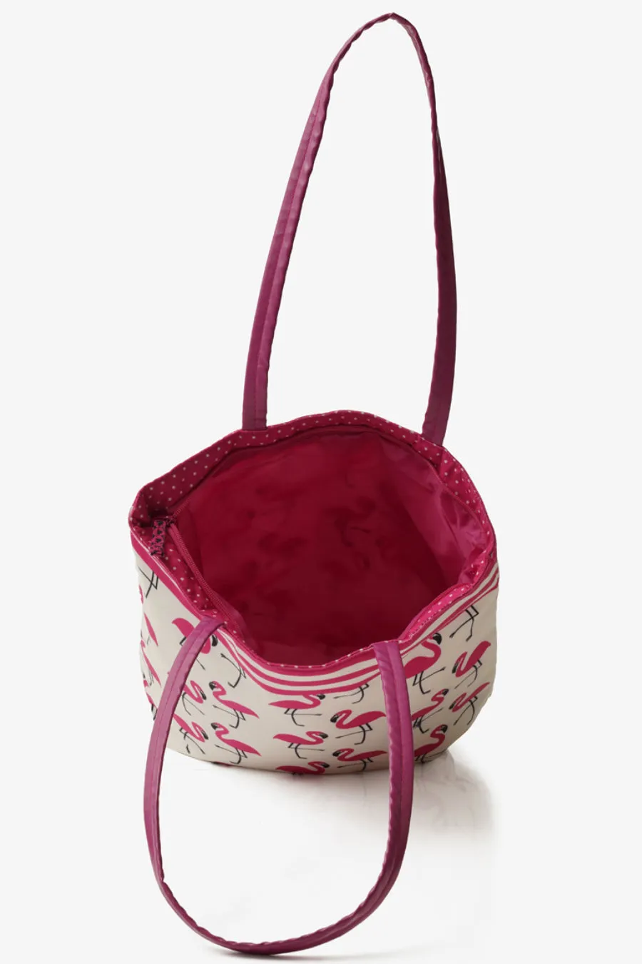 Flamingo Blush with Vegan Leather Handle Tote Bag