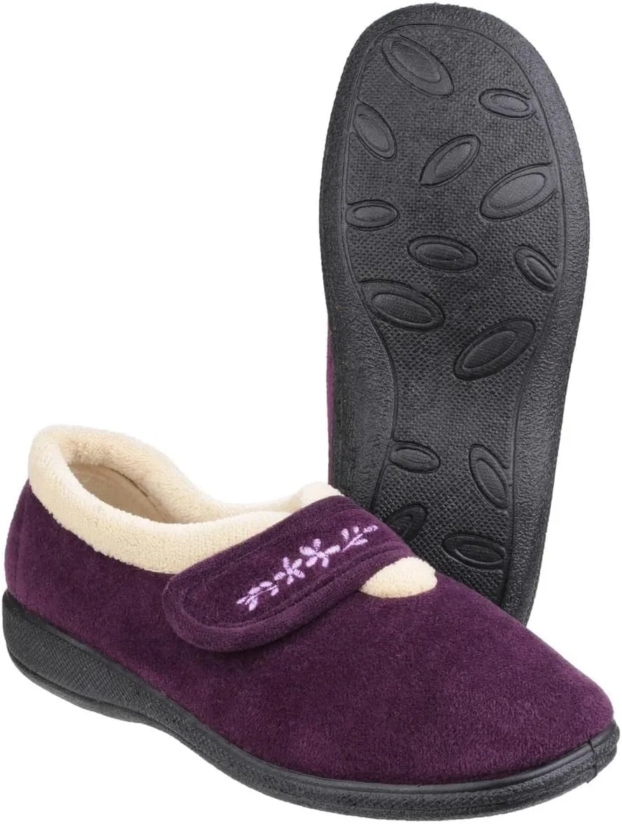 Fleet & Foster Womens/Ladies Capa Floral Touch Fasten Slippers