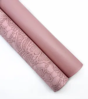Floral Embossed with matching Smooth Faux Leather Roll Pairs.