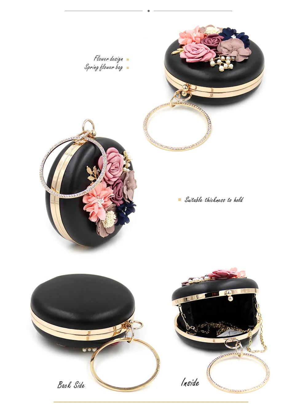 Flower Clutch Purses Party Wedding Bag