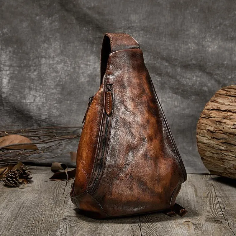 Flower Embossed Leather Backpack