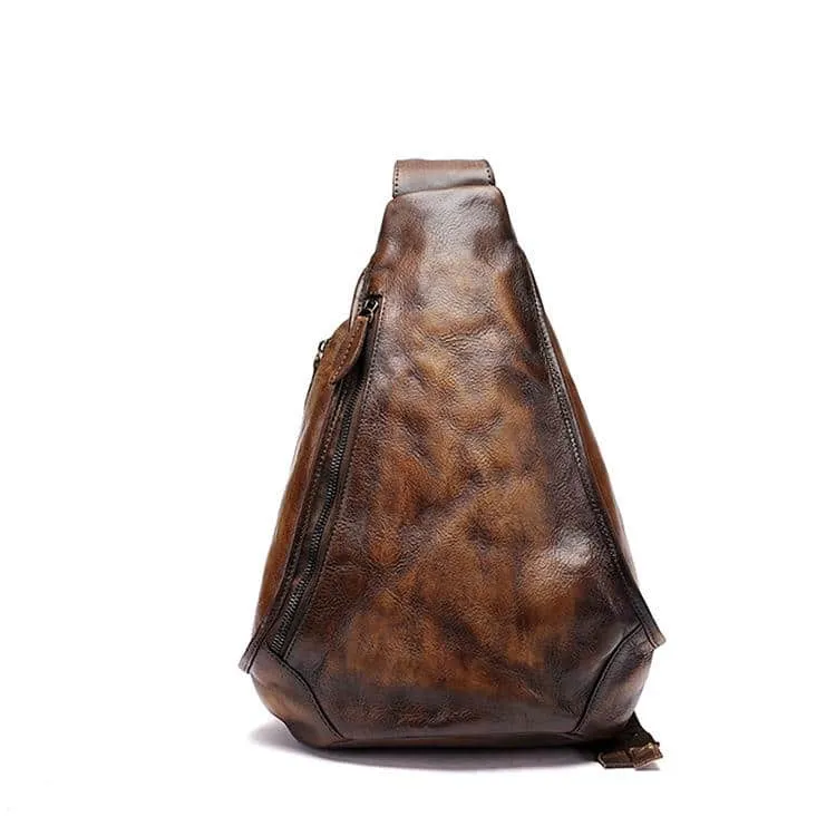 Flower Embossed Leather Backpack