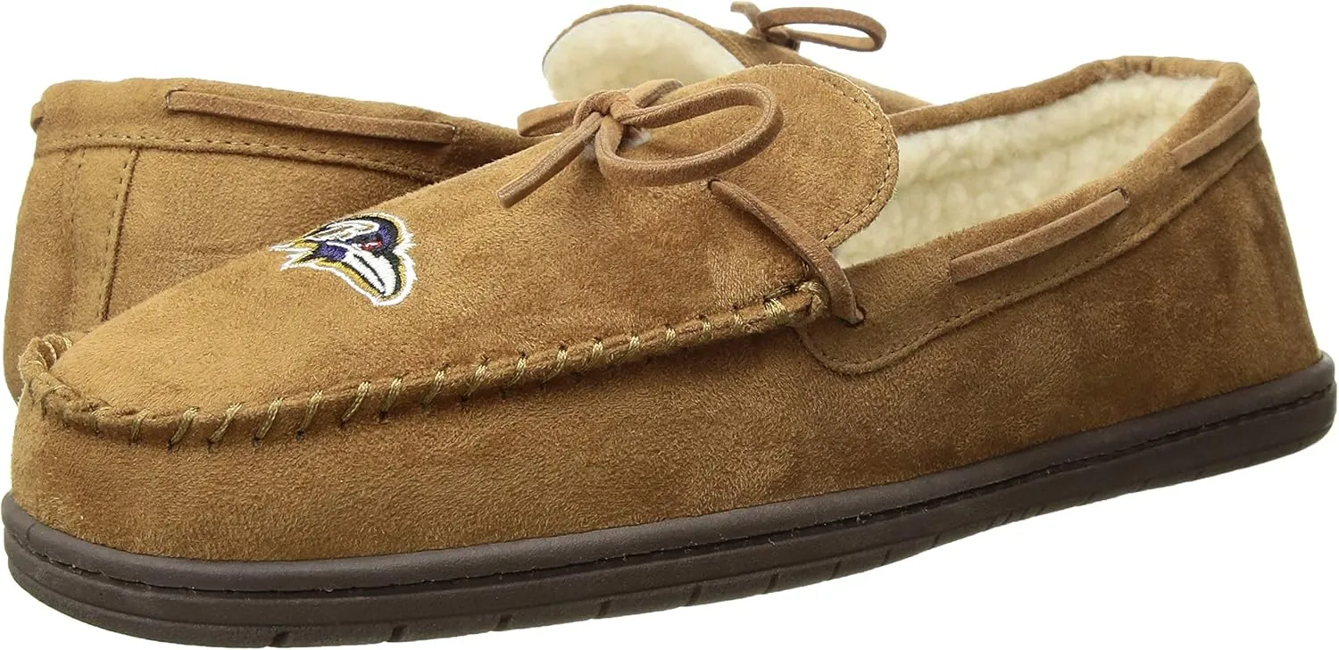 FOCO Men's NFL Football Team Logo Moccasin Slippers