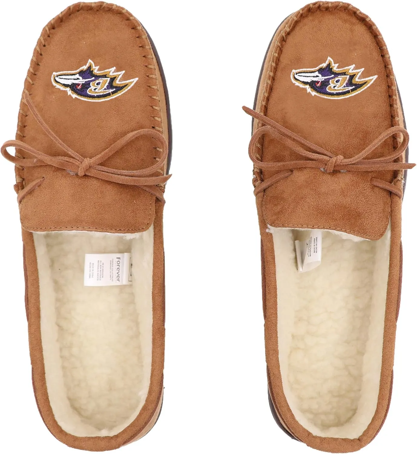 FOCO Men's NFL Football Team Logo Moccasin Slippers
