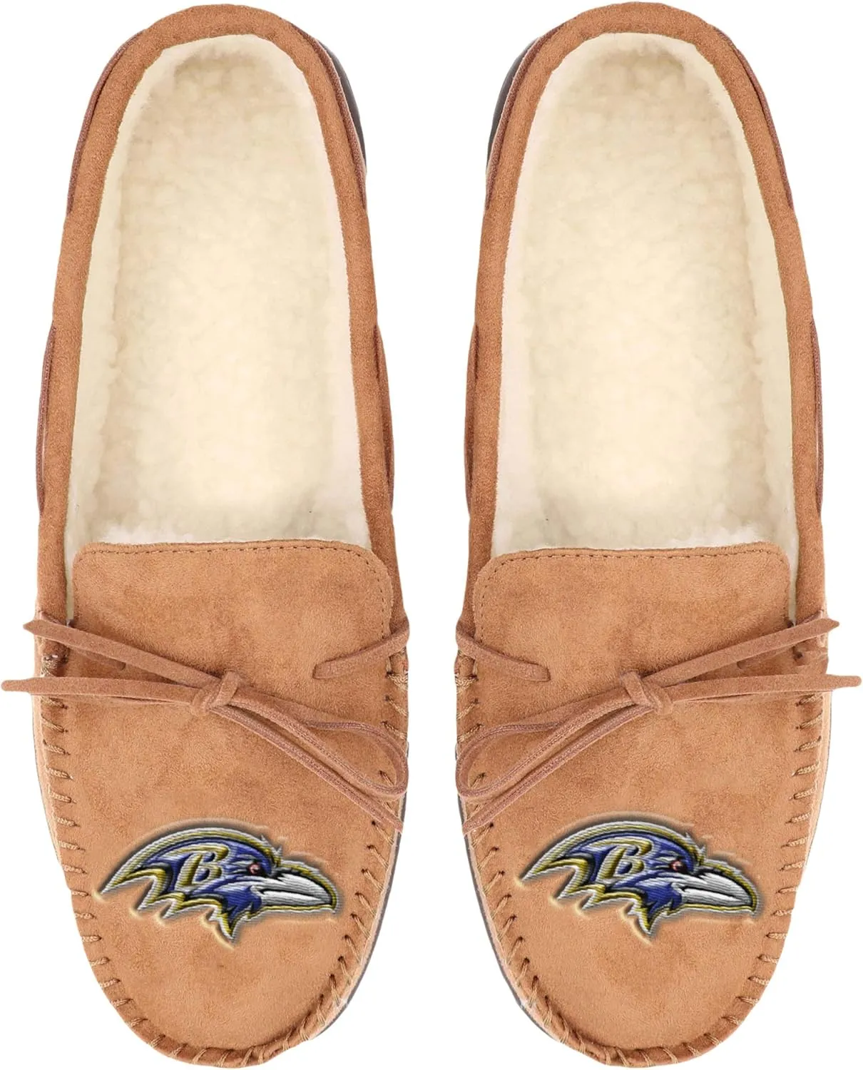 FOCO Men's NFL Football Team Logo Moccasin Slippers