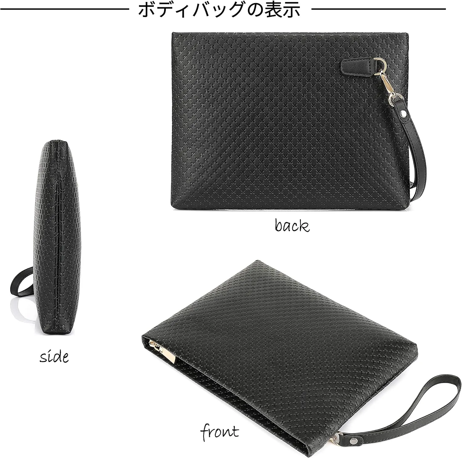 FSD.WG Mens Clutch Bag Man Purse Handbag 12 inches Large Hand Bag Big Clutch Wallet