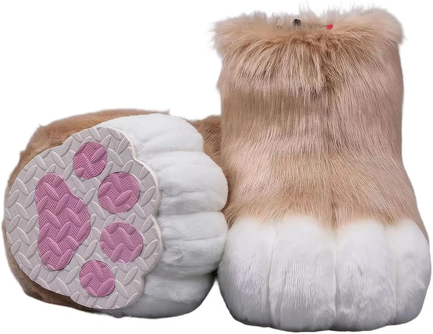 Furry Faux Animal Paw Slippers, Cosplay Animal Cat Wolf Dog Fox Fur Costume Shoes, Fursuit Fur Accessories Slippers KIG