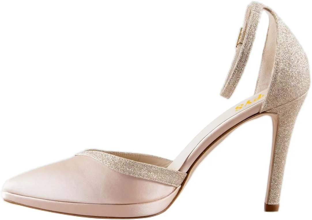 FYS Women's Pointed Toe Platform Pumps Stiletto High Heel D'orsays Ankle Strap Two Tone Prom Dance Party Shoes Size 4-16 US