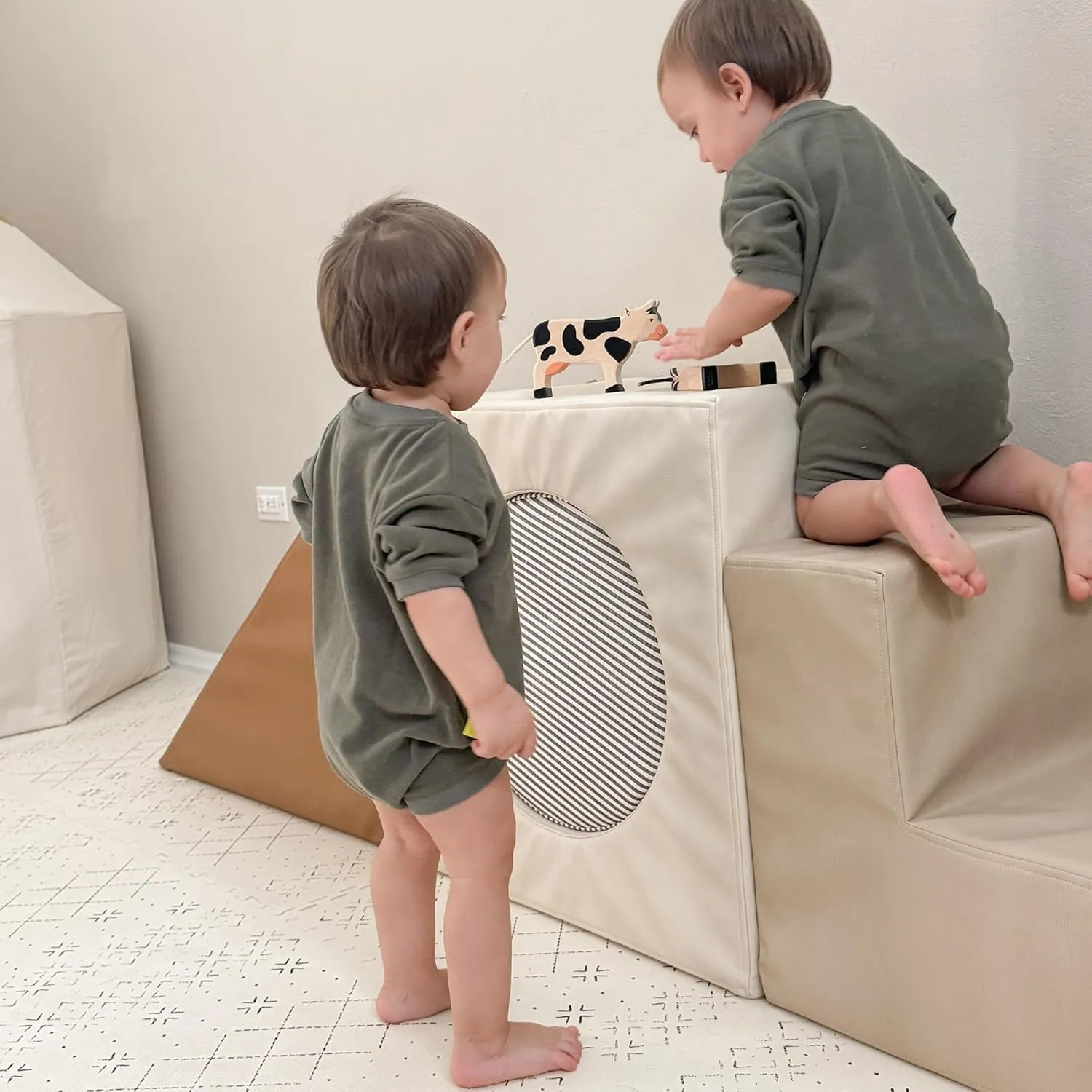 Geneve Oversized Brushed Jersey Romper - Angel Wing Embroidery - Cozy