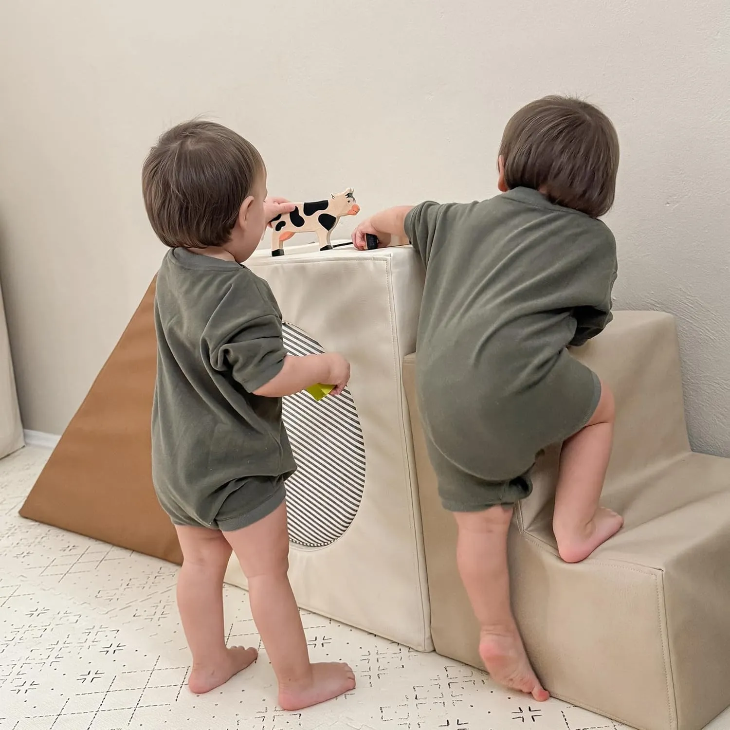 Geneve Oversized Brushed Jersey Romper - Angel Wing Embroidery - Cozy