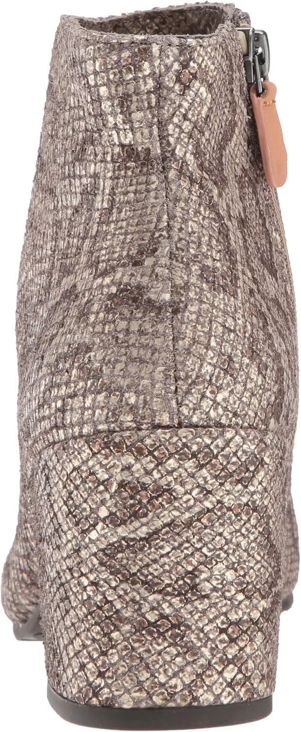 Gentle Souls by Kenneth Cole Women's Blaise Ankle Bootie with Side Zip, Covered Block Heel Emb