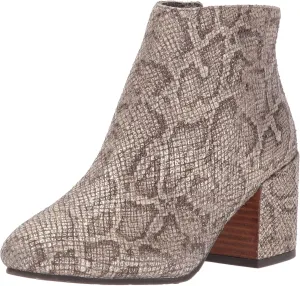 Gentle Souls by Kenneth Cole Women's Blaise Ankle Bootie with Side Zip, Covered Block Heel Emb