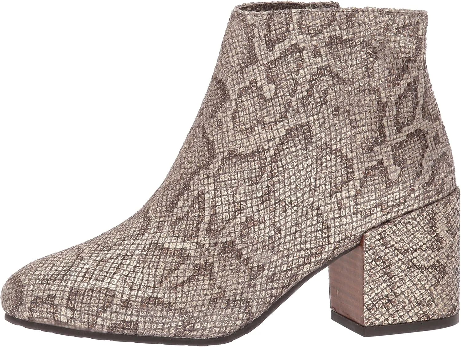 Gentle Souls by Kenneth Cole Women's Blaise Ankle Bootie with Side Zip, Covered Block Heel Emb