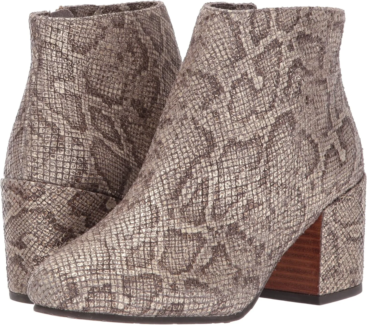 Gentle Souls by Kenneth Cole Women's Blaise Ankle Bootie with Side Zip, Covered Block Heel Emb
